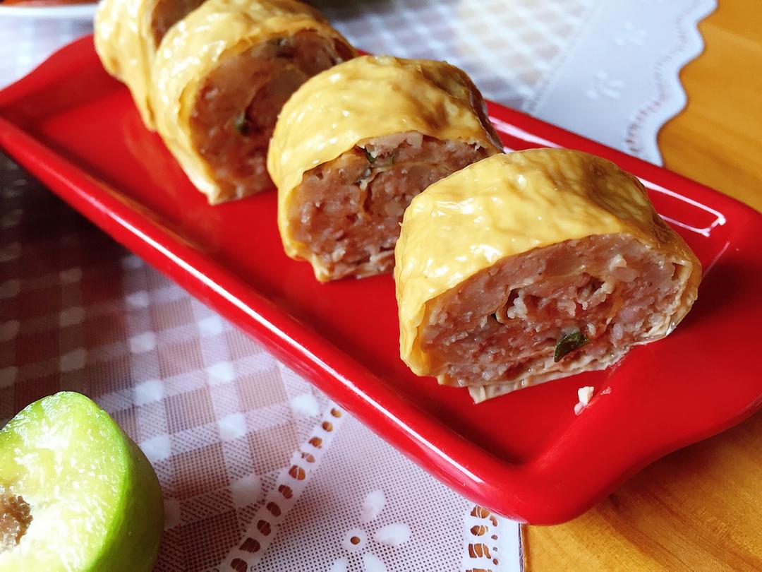 豆腐皮包肉