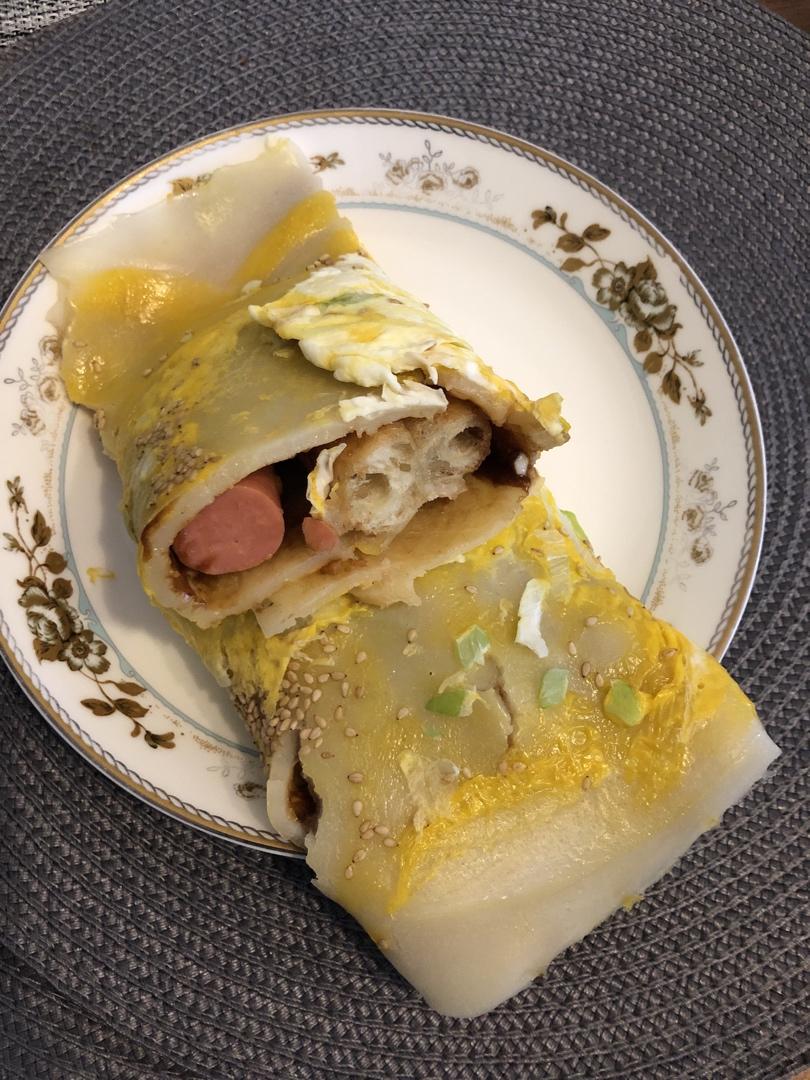 秒杀早餐摊不破皮大煎饼，步骤超详细