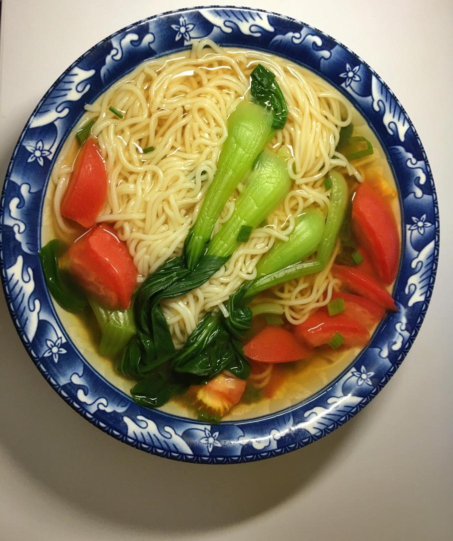 卡妈私房菜~青菜鸡蛋面（汤面）