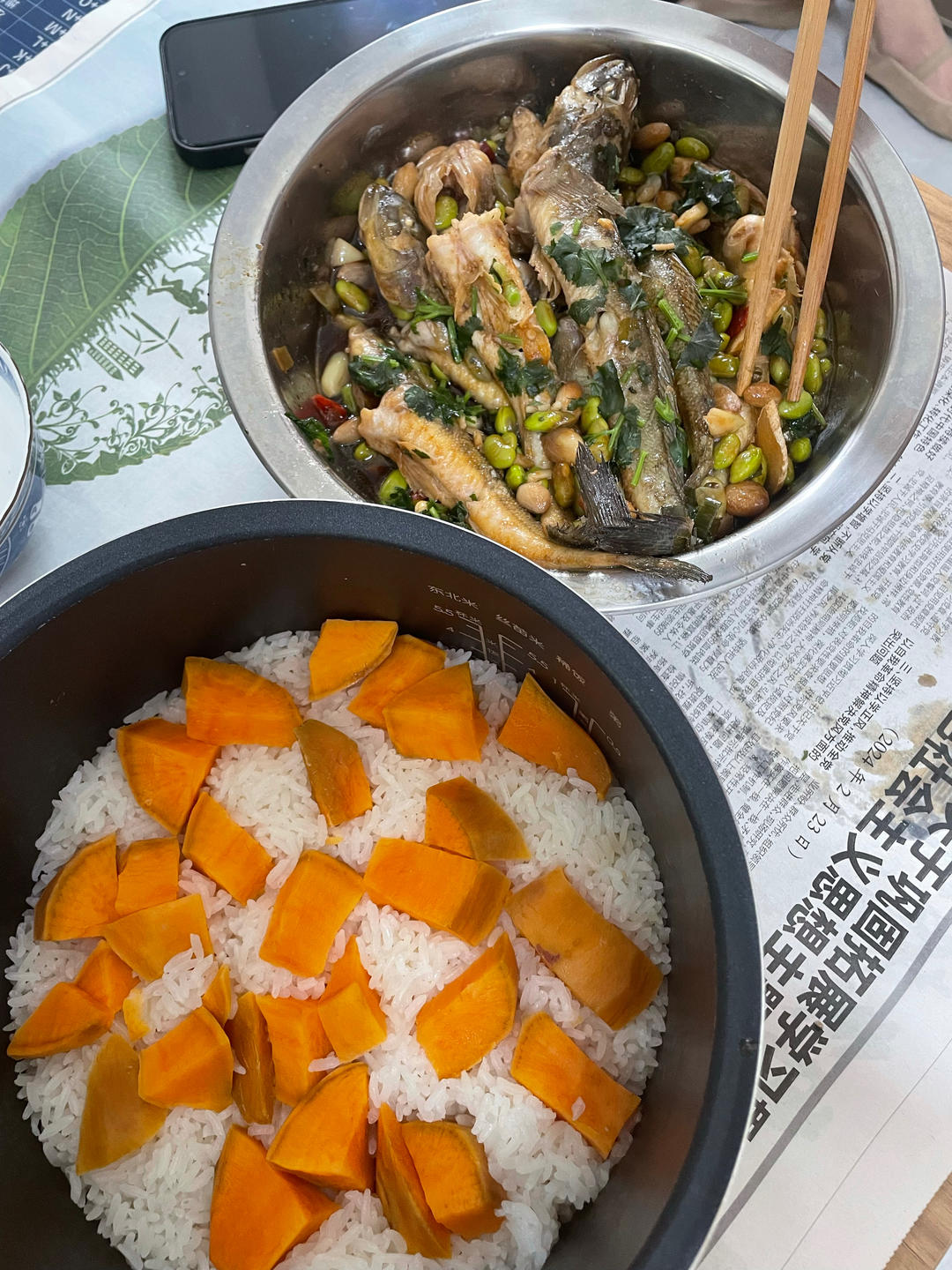 沙光鱼烧毛豆花生🥜