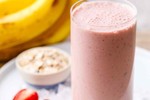 早餐健康饮品系列—香蕉草莓燕麦奶昔