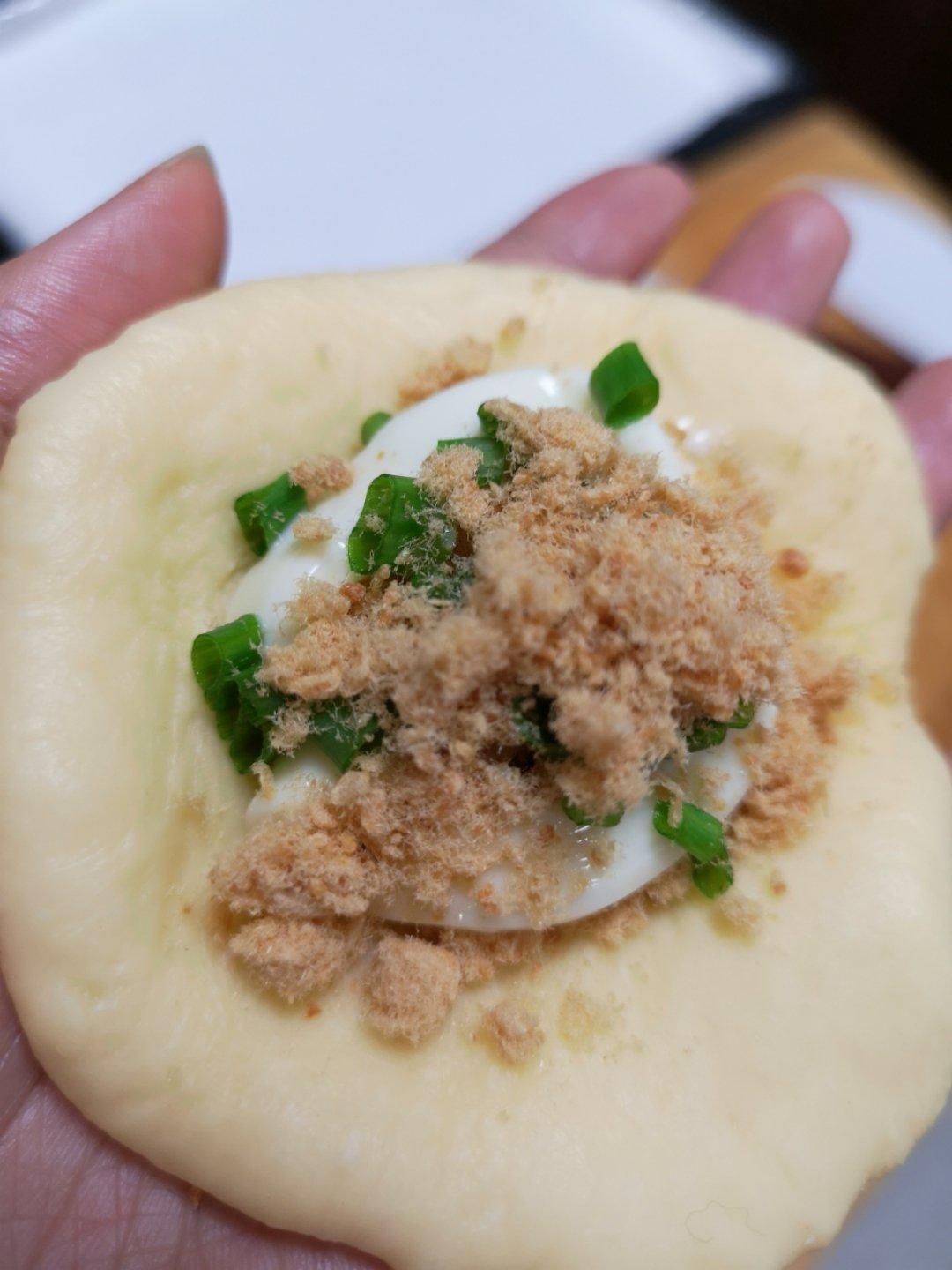 葱香肉松墨西哥面包（波兰种+烫种）