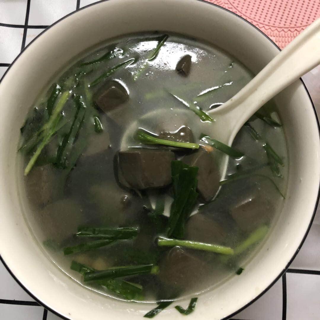 韭菜猪红汤