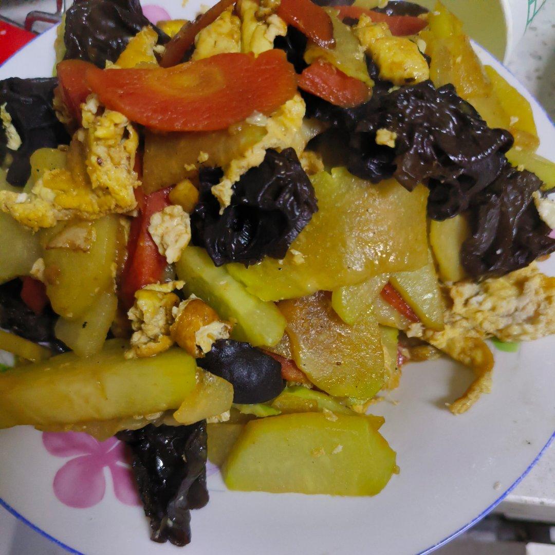 高蛋白~佛手瓜炒鸡蛋