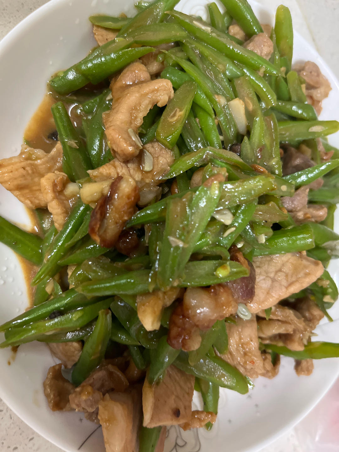 炒肉就得嫩—豆角炒肉（四季豆）