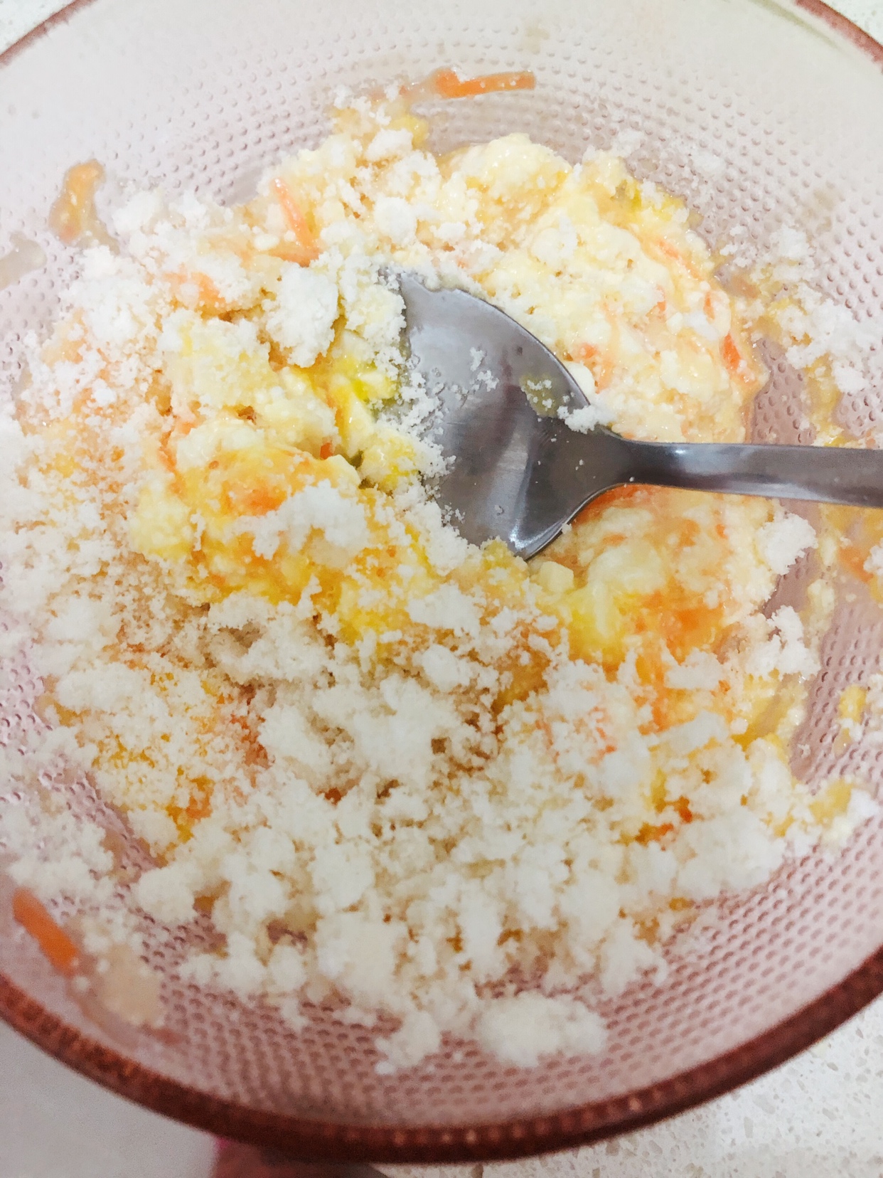 萝卜丝豆腐鸡蛋软饼（宝宝辅食）的做法 步骤3