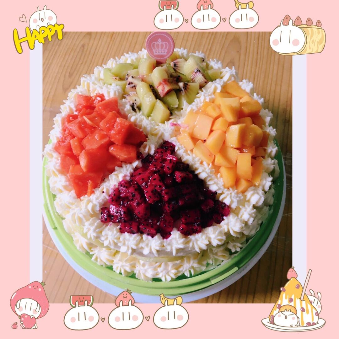 方形水果夹层蛋糕