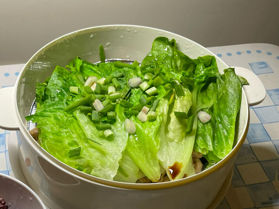 南瓜生菜蒸瘦肉日记