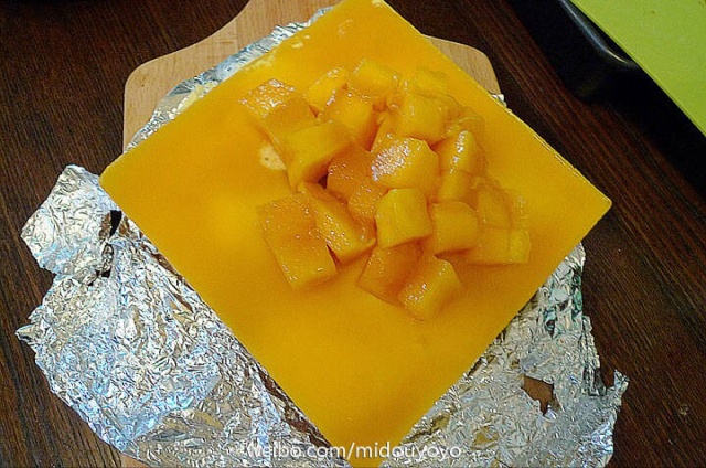 料超足的芒果慕斯蛋糕