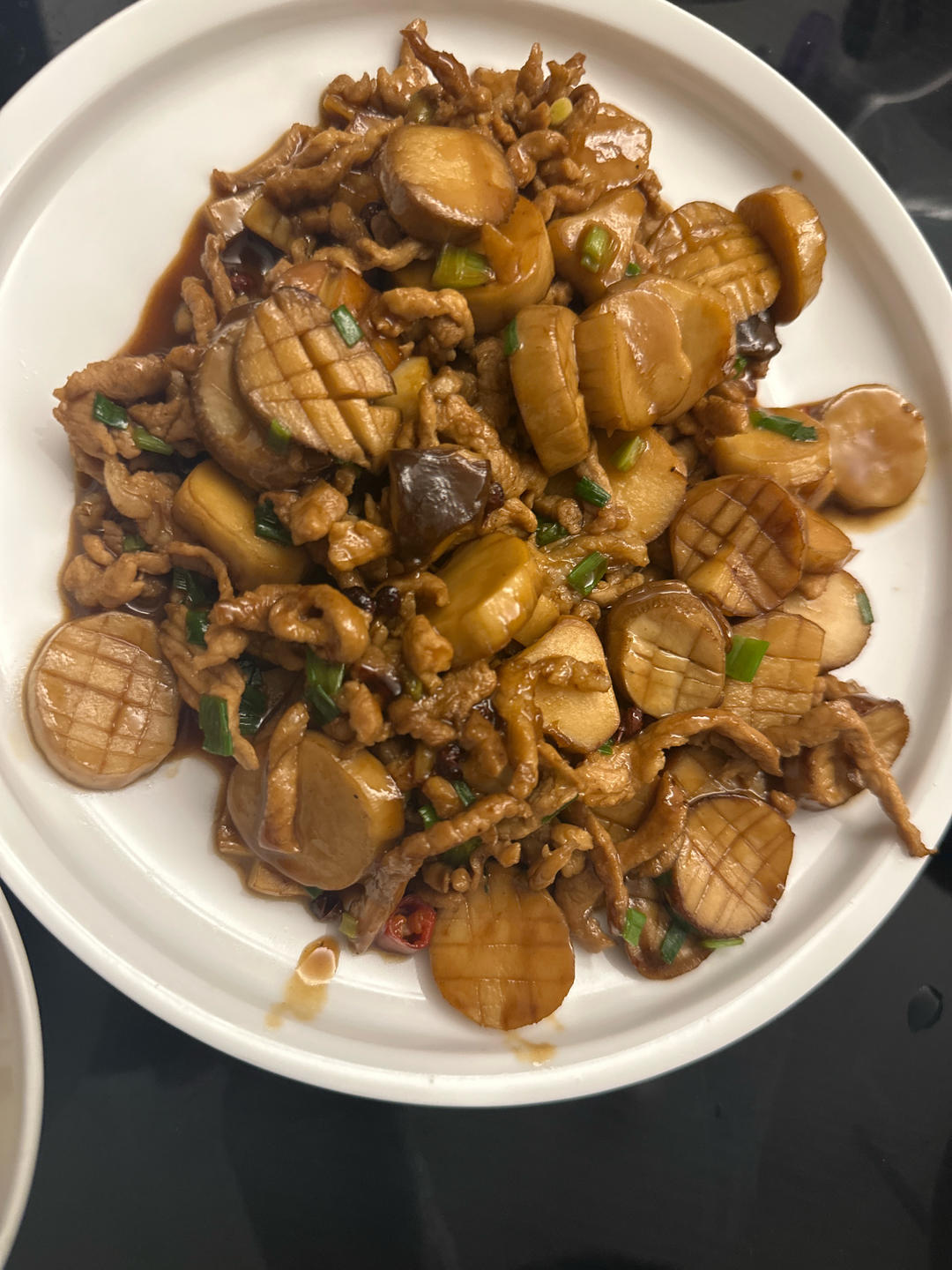 厚切杏鲍菇炒肉丝