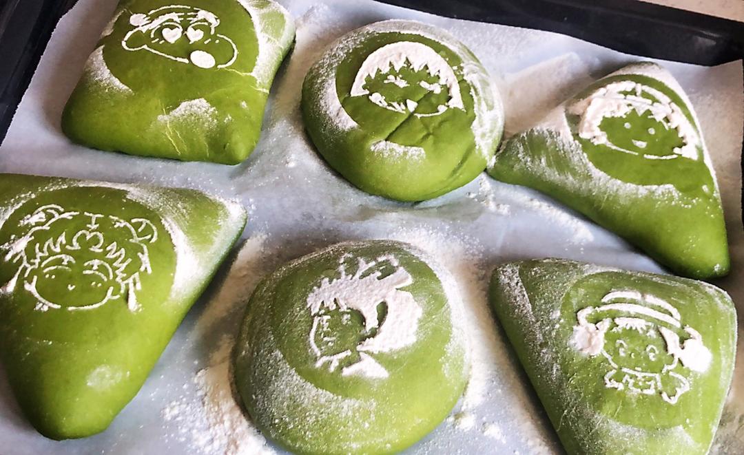 抹茶芋泥紫薯麻薯软欧包