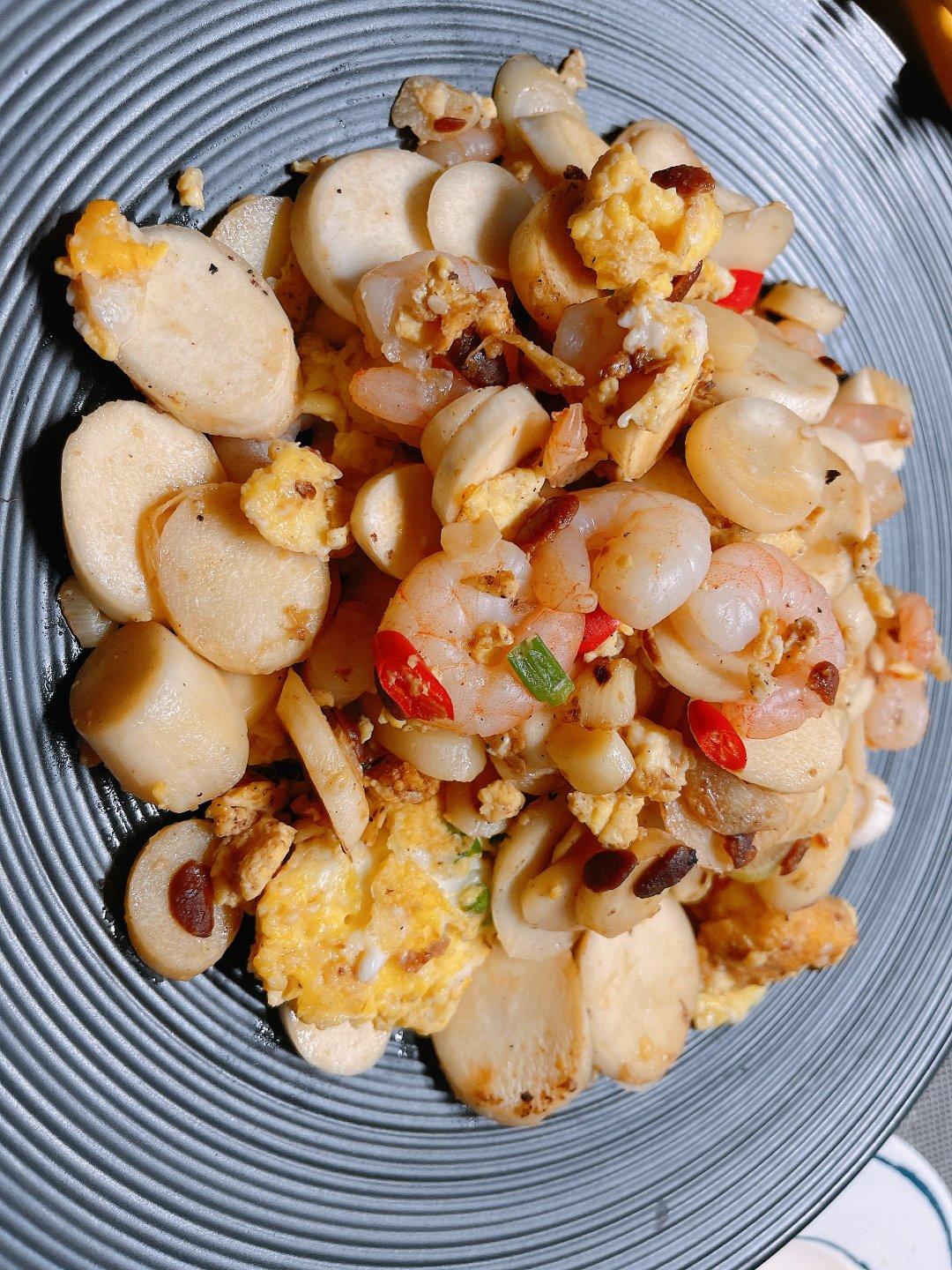 鲜得掉眉毛的茭白（水笋）炒虾仁