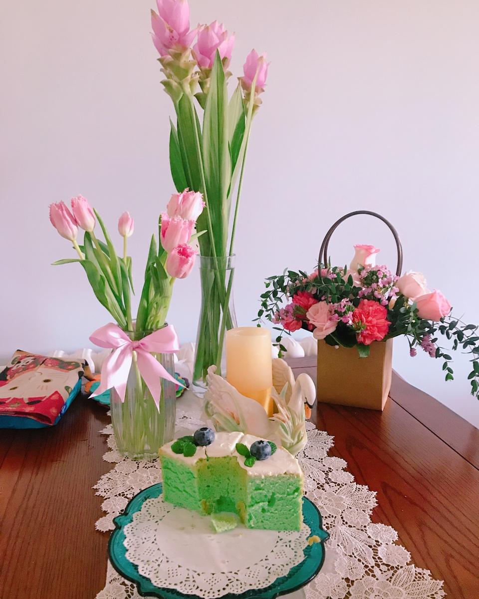 椰香斑斓戚风蛋糕