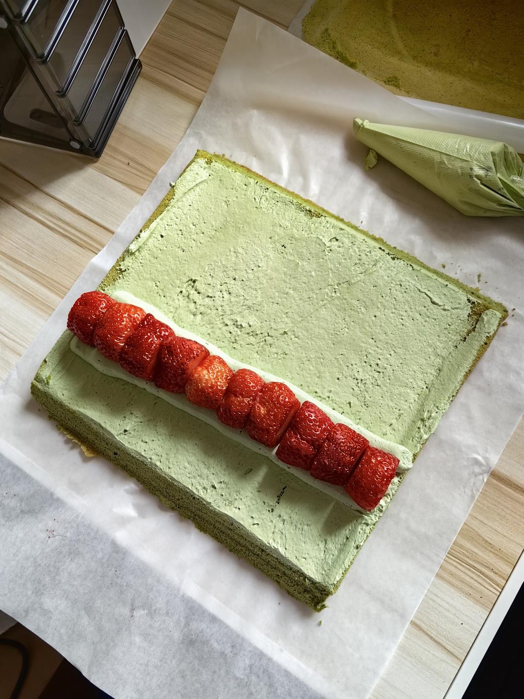 草莓🍓抹茶蛋糕卷/🍃治愈系