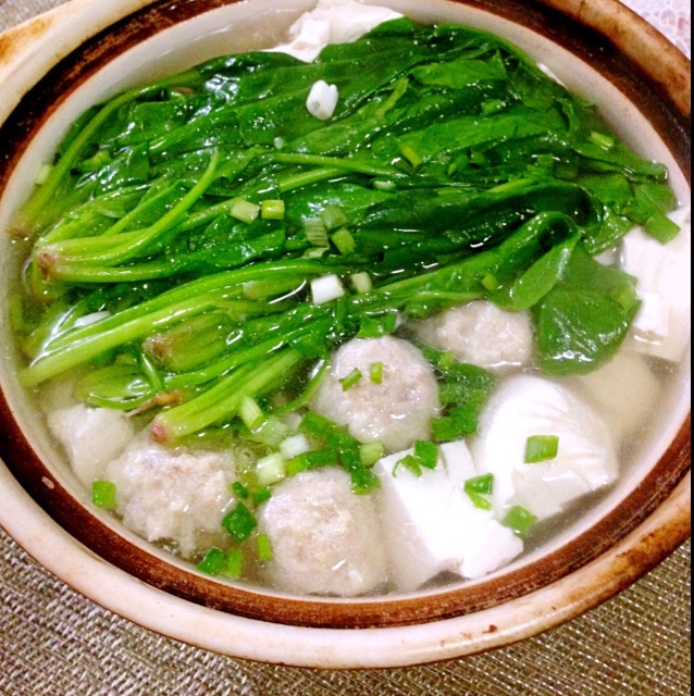 单车恋人-3做的菠菜豆腐汤