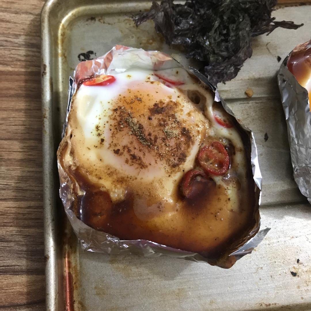 锡纸烤鸡蛋