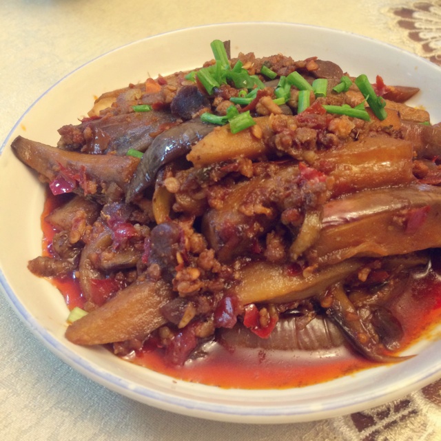 酱爆肉末茄子