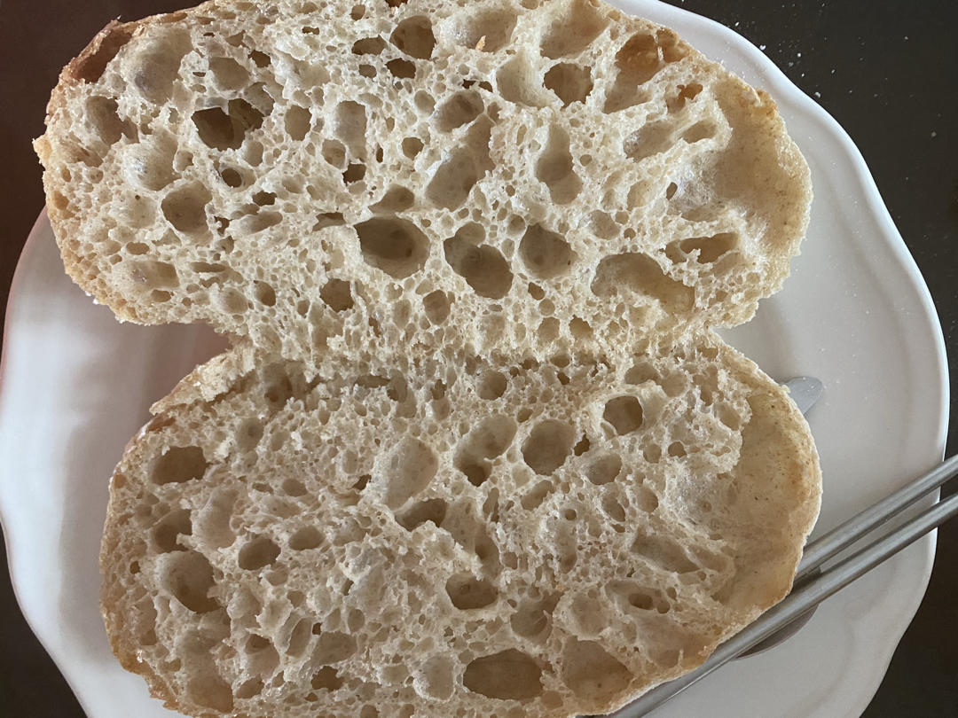 零机器免揉|徒手做出漂亮大气孔欧包|恰巴塔Ciabatta