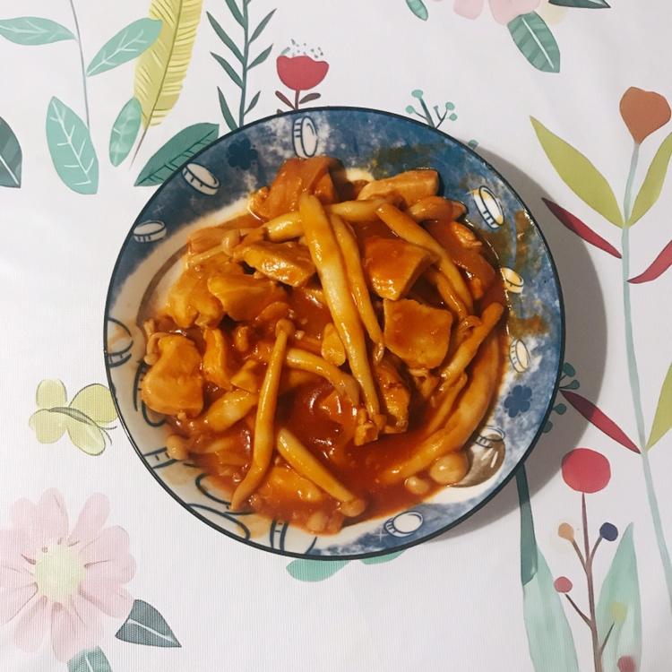 昨日的美食同款鸡腿蟹味菇