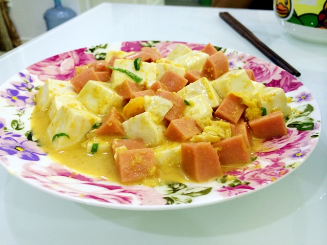 老丁的私房菜-蟹黄豆腐