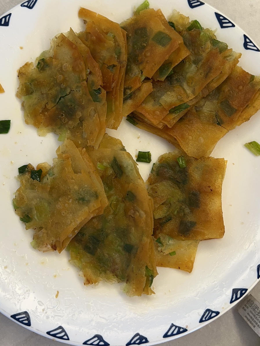 懒人葱油饼（馄饨皮版）