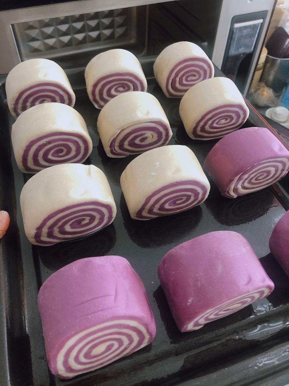 玉米紫薯双色花卷馒头