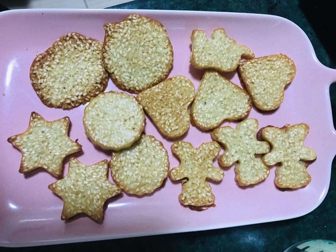 只需搅一搅❗️超简易蛋白芝麻薄脆😋