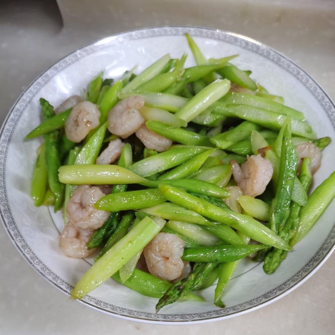 芦笋炒虾仁