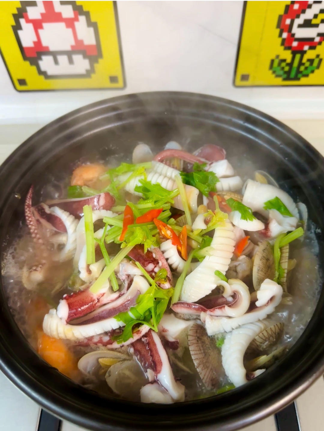 黄豆酱海鲜杂煲🦑🦐鲜甜😋