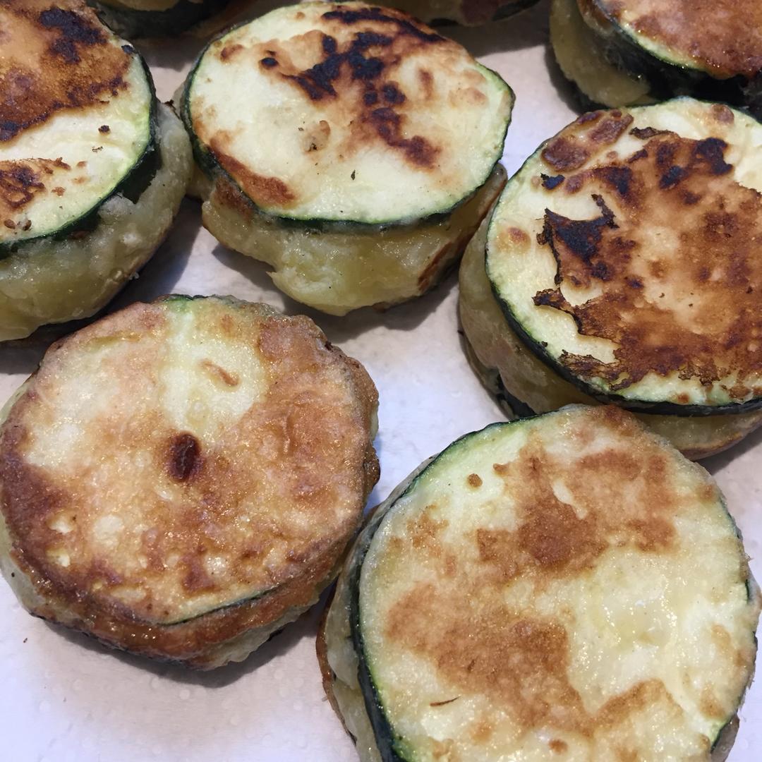 西葫芦薯泥火腿夹心饼——低碳水【健康主食】
