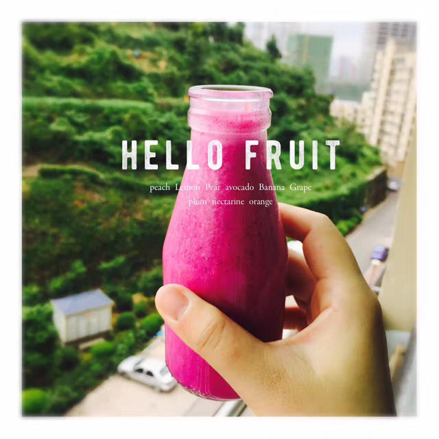 红心火龙果燕麦牛奶