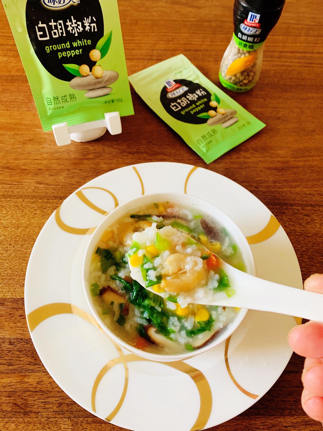 大米食蔬海米粥