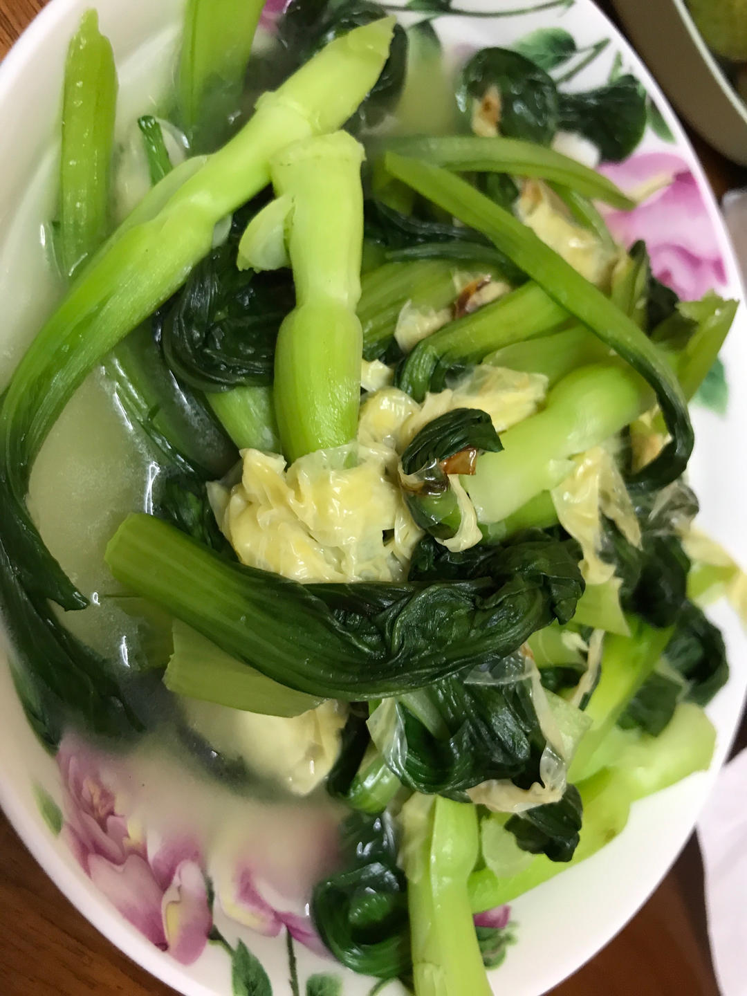 青菜炒豆腐衣