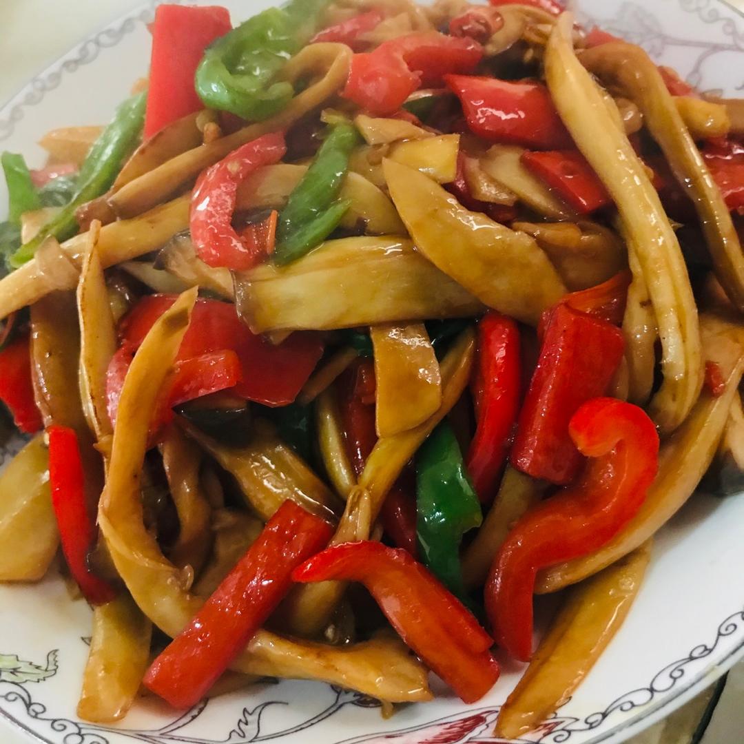 蚝油双椒手撕杏鲍菇，一口就会爱上它