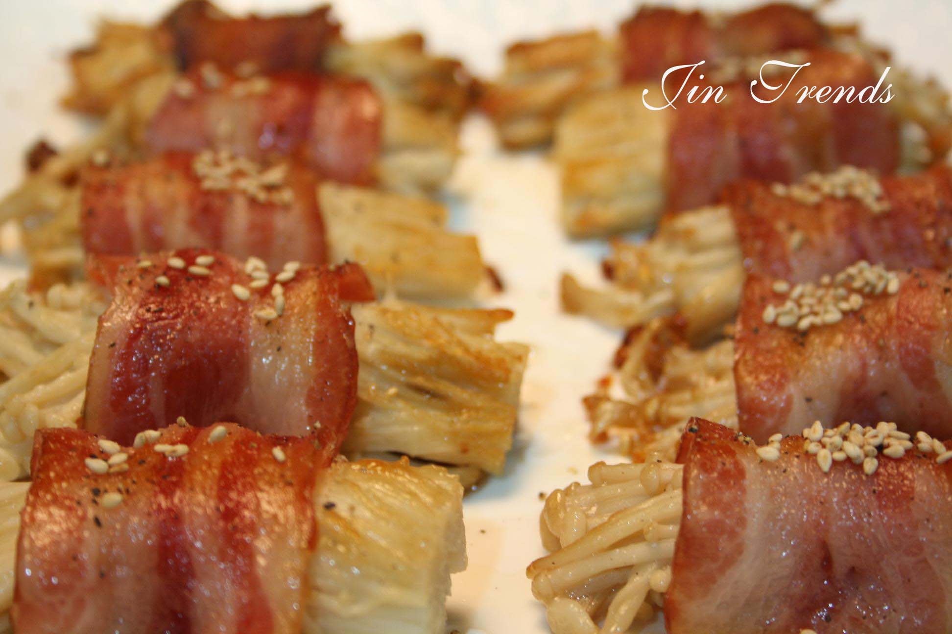 香煎培根金针菇卷