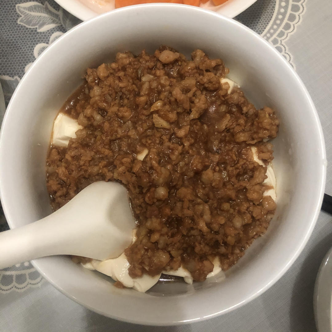 简单易做肉末蒸豆腐