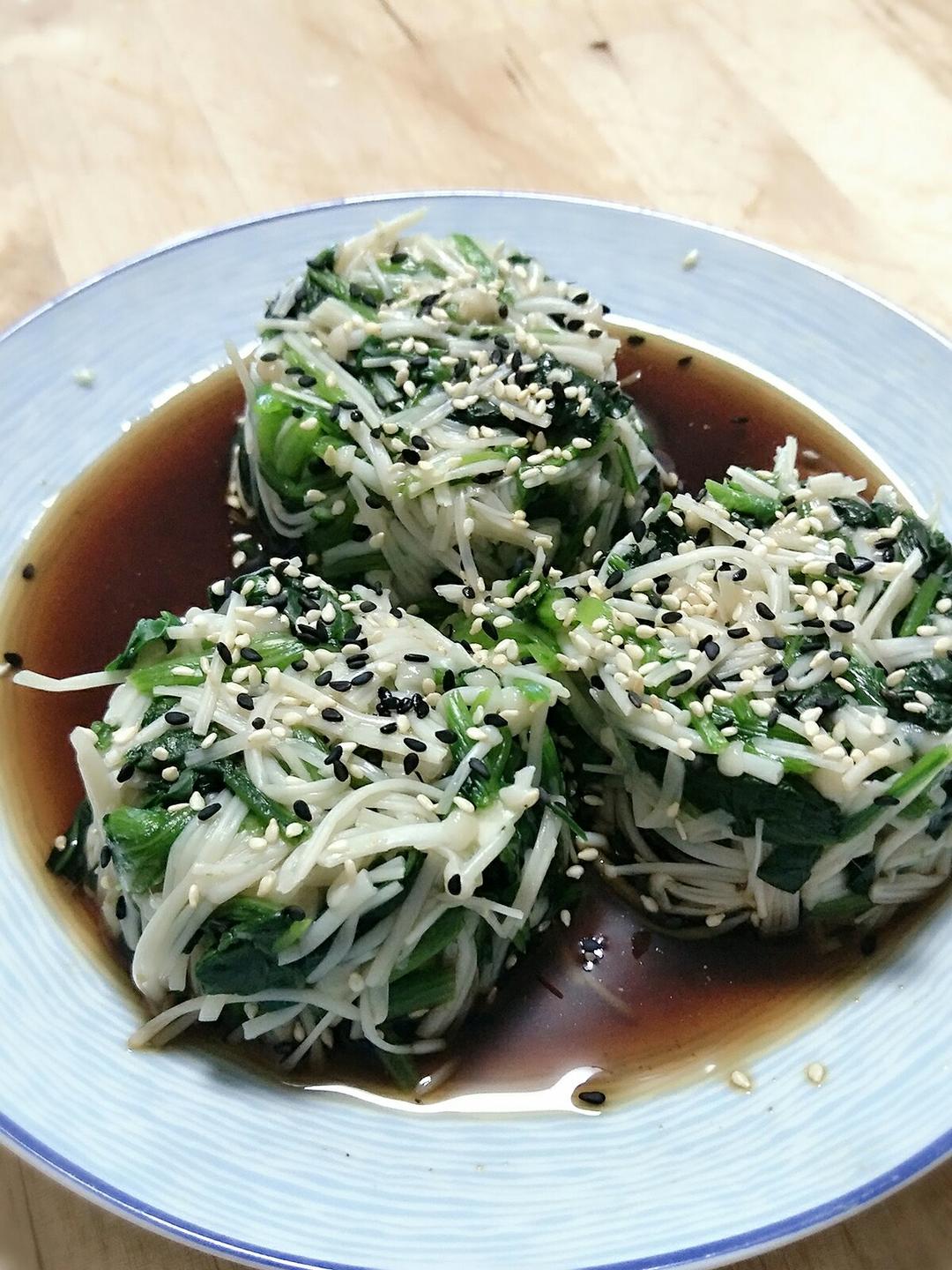 金针菇拌菠菜