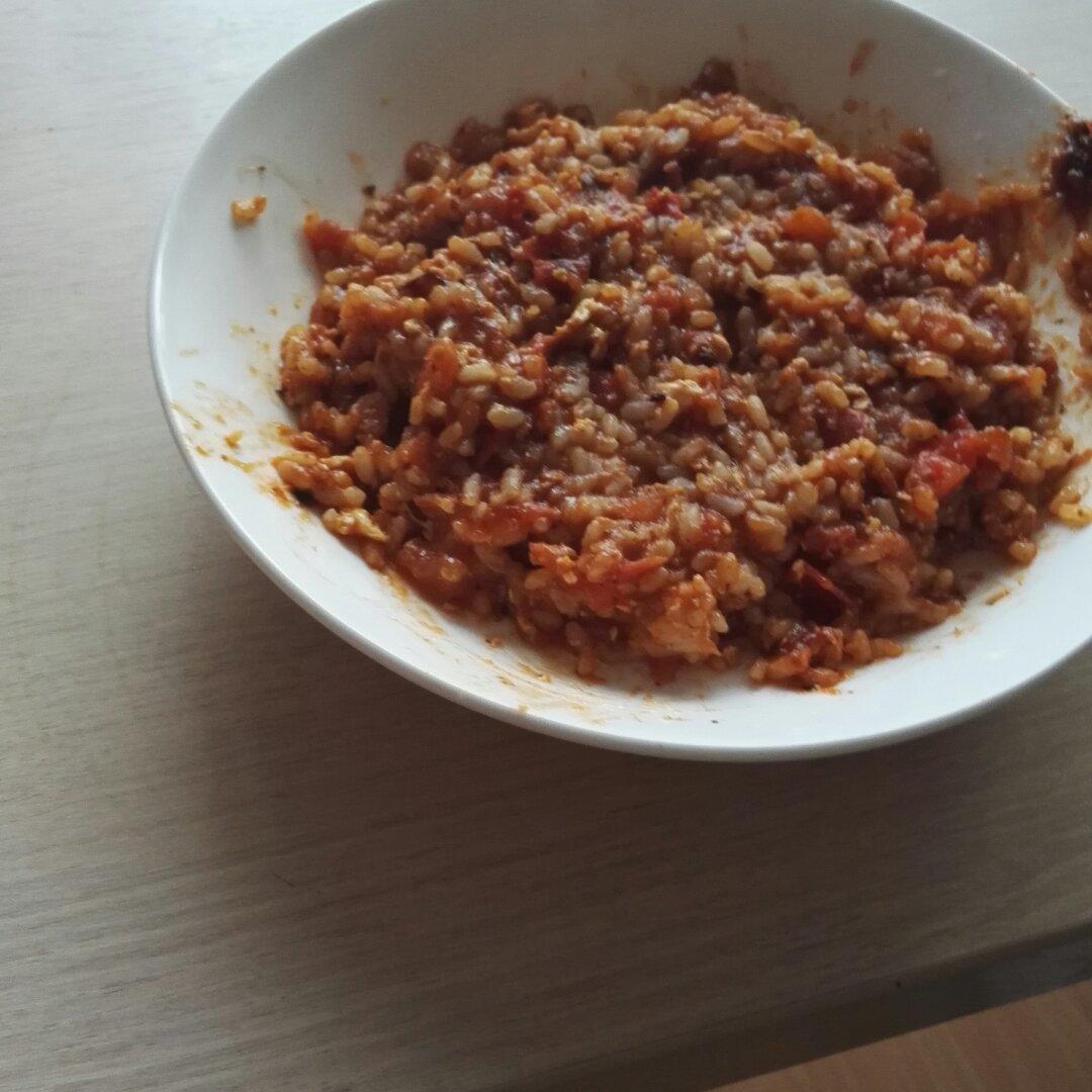 红色系茄汁炒饭