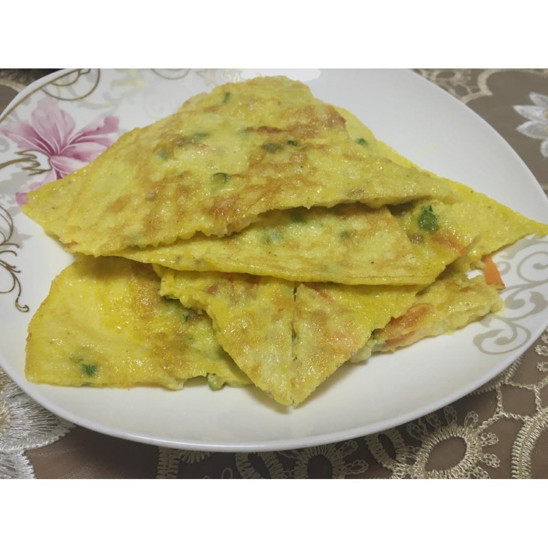 虾仁鸡蛋饼