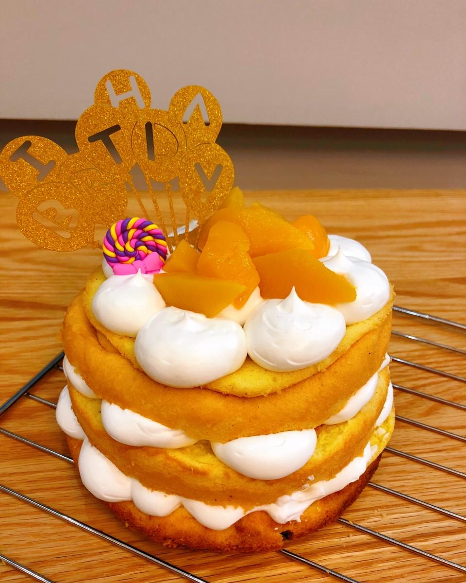 【零失败】不会裱花没关系的水果裸蛋糕 芒果裸蛋糕 完美戚风胚