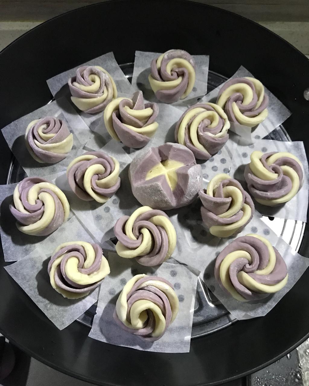 紫薯玫瑰花馒头