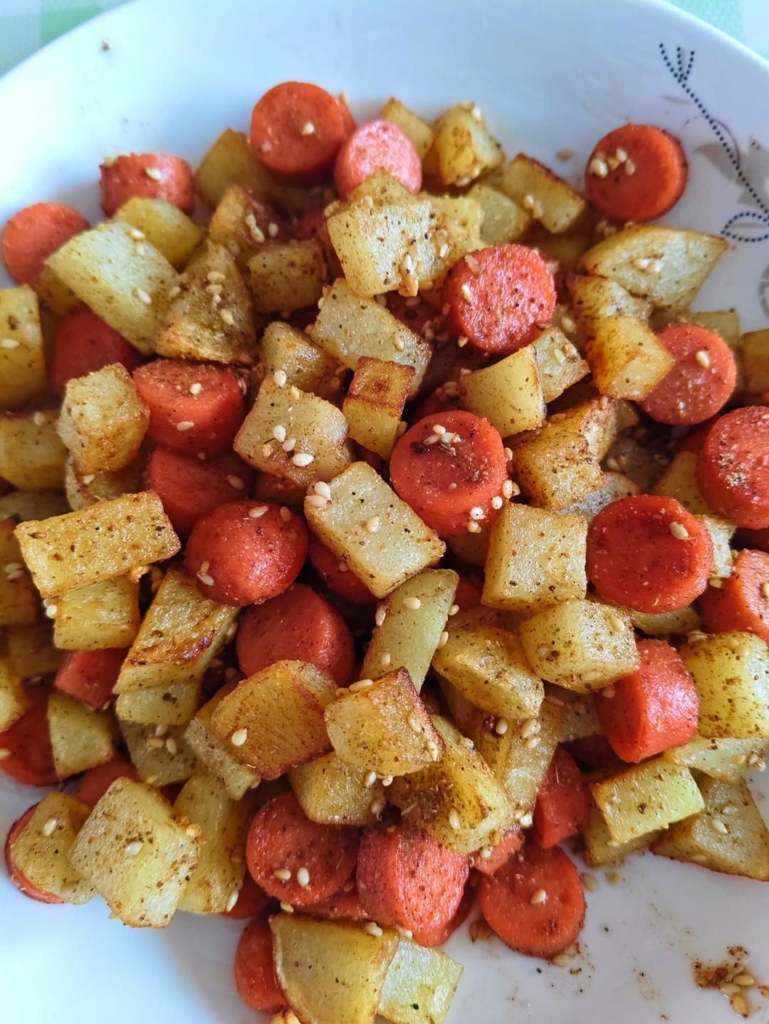 小吃摊的～孜然小土豆🥔