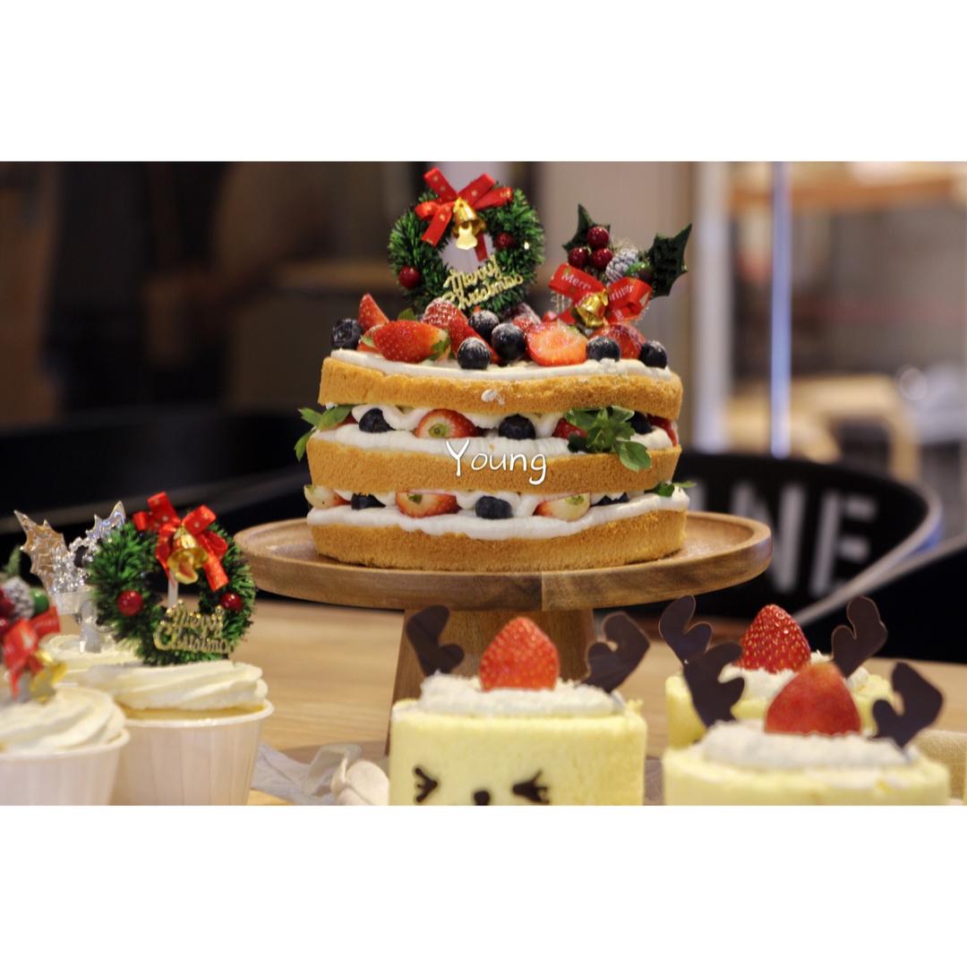 【零失败】不会裱花没关系的水果裸蛋糕 芒果裸蛋糕 完美戚风胚