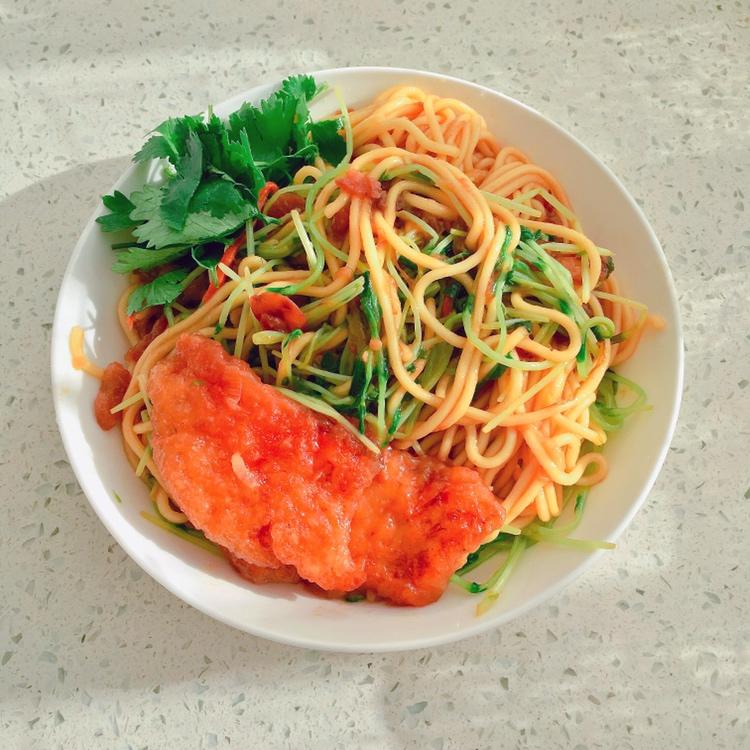 锅包肉炒面(改造外卖)的做法