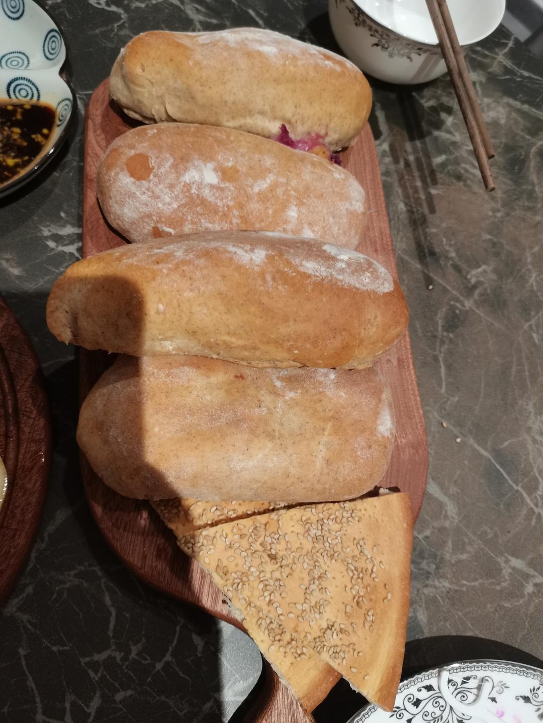 蛋黄芋泥肉松麻薯欧软包（黑麦欧软）软欧包-无需手套膜，低糖少油健康版