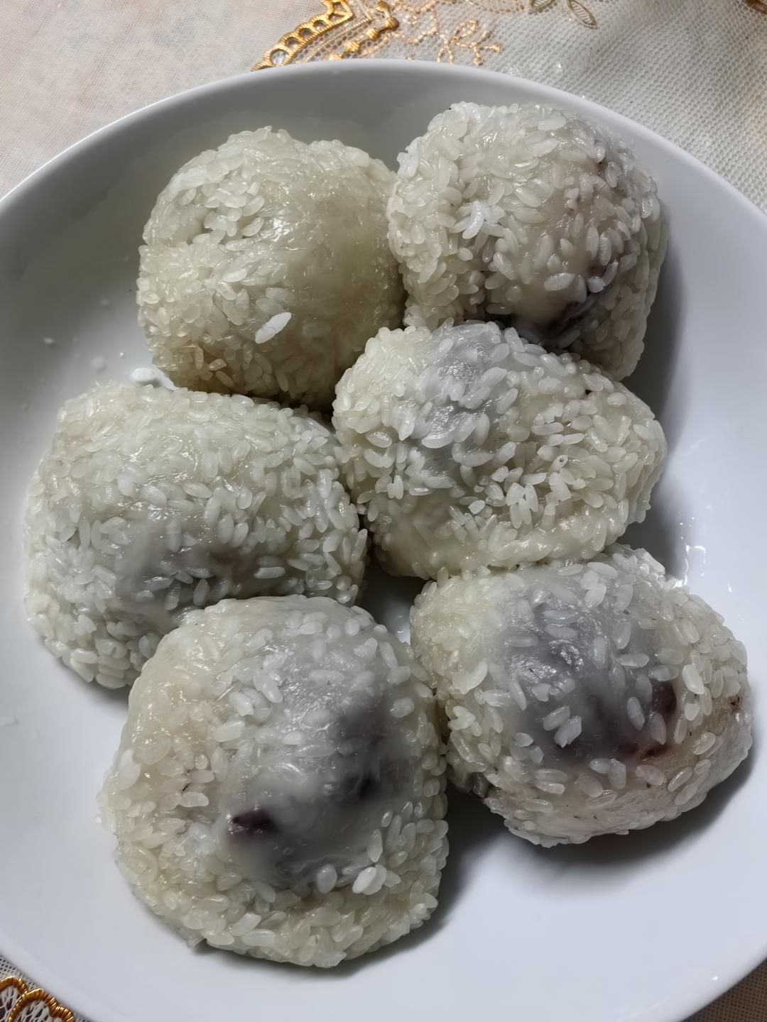 糯米粉红豆团子（粘团/年团）