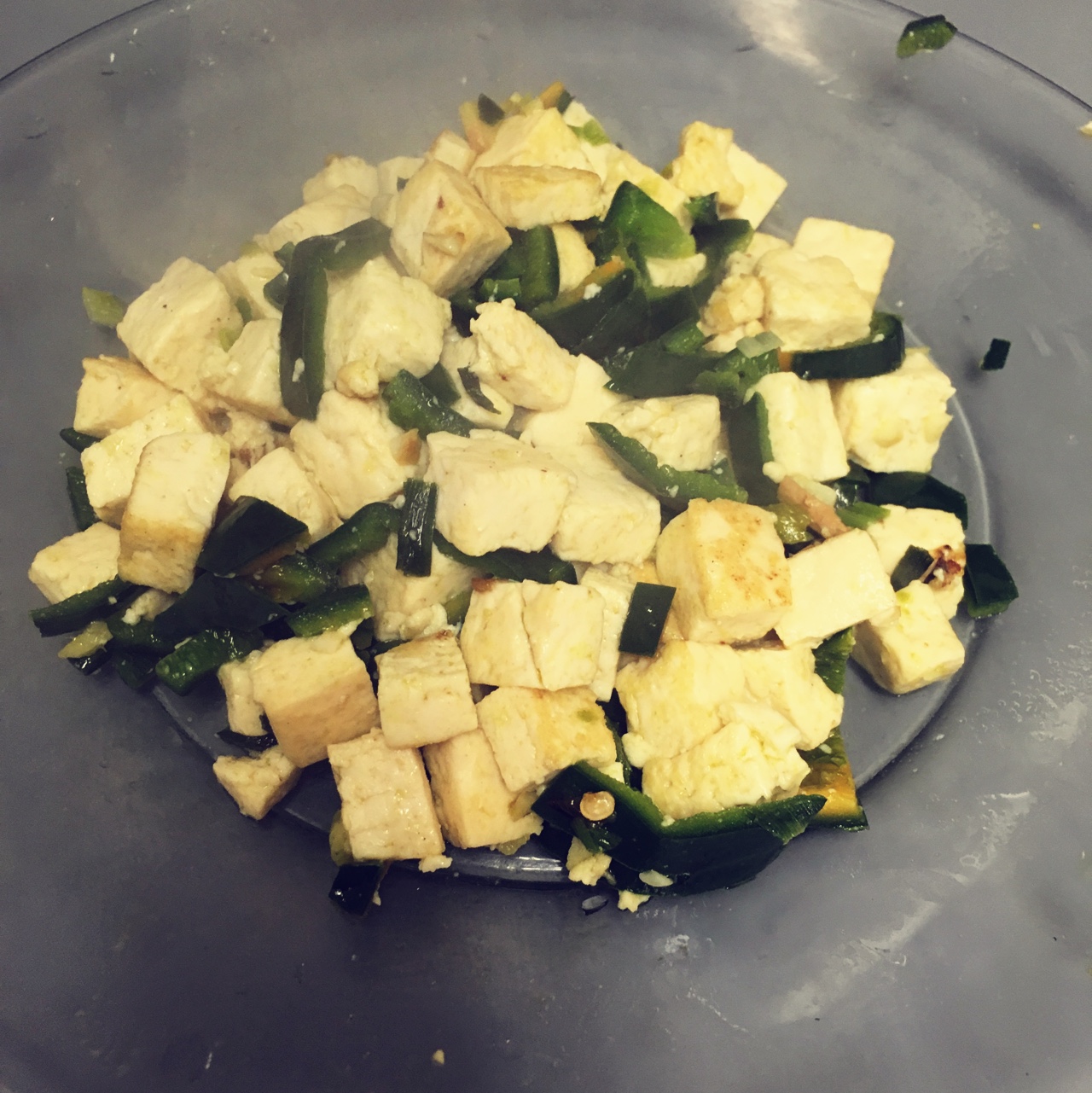 下饭青椒炒豆腐末