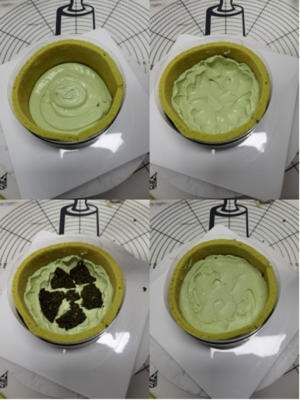 火爆新加坡的斑斓绿蛋糕！斑斓开心果蛋糕的做法 步骤21