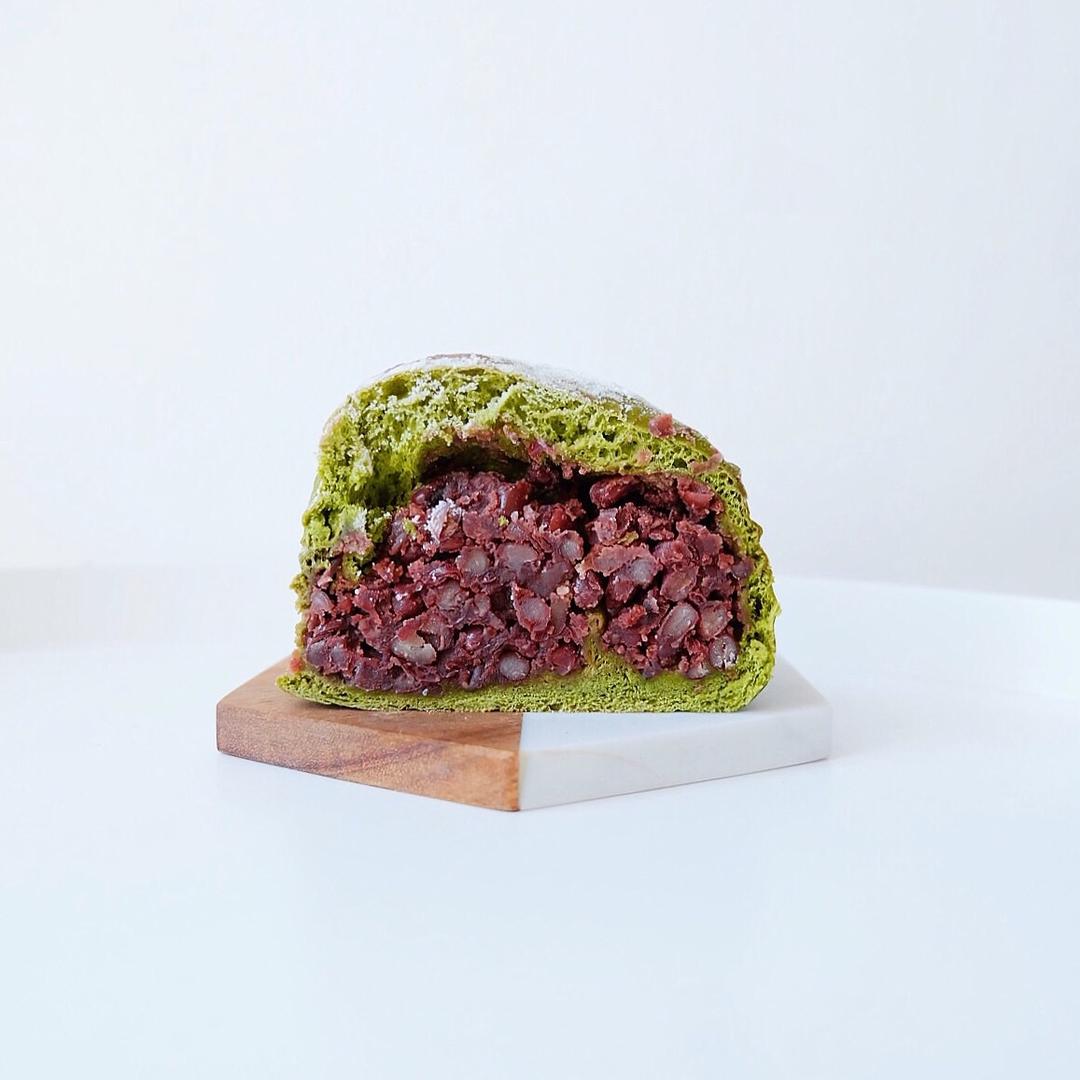 抹茶红豆软面包