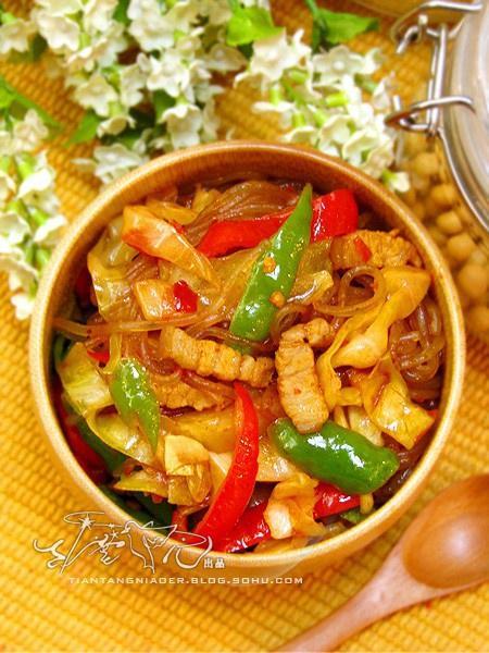 泡菜苕粉肉丝的做法